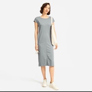 Everlane The Luxe Cotton Side-Slit Tee Dress sz S
